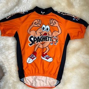 Mens Medium Spaghettios Cycling Shirt. Like new.